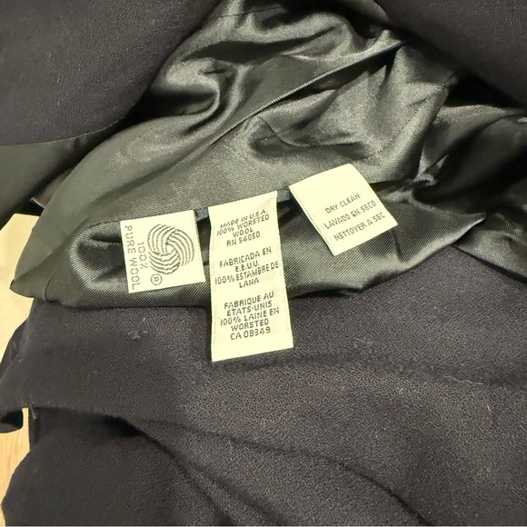 Vintage Evan Picone Women's Black Suit Jacket-Blazer 100% New Wool Size 14 90’s - Picture 6 of 10